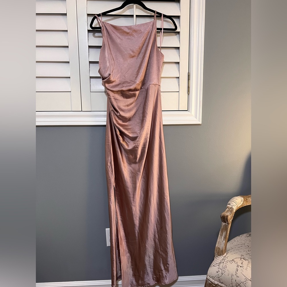 Satin Slip Dress in Dusty Rose - Elegant Evening Dress